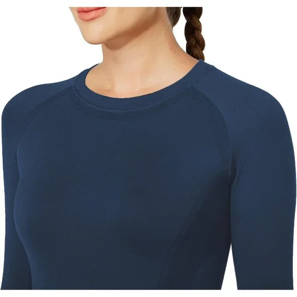 Women’s Long Sleeve Workout Tops 3 Pack Breathable Seamless Fitness Shirts